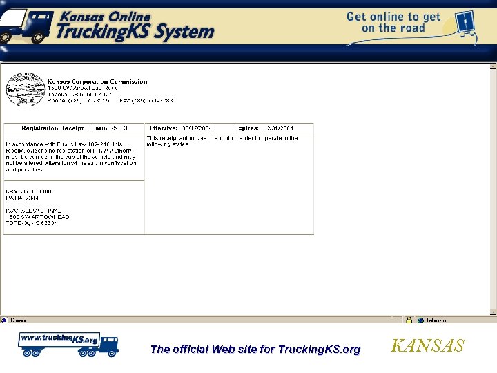 The official Web site for Trucking. KS. org KANSAS 