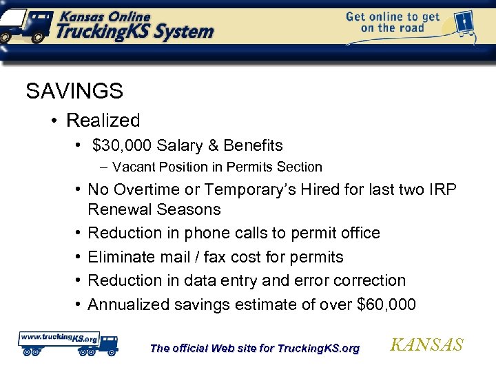 SAVINGS • Realized • $30, 000 Salary & Benefits – Vacant Position in Permits