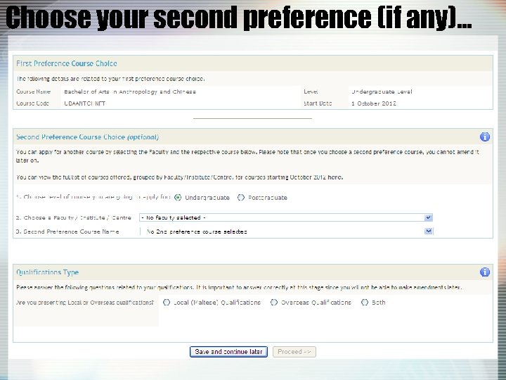 Choose your second preference (if any)… 