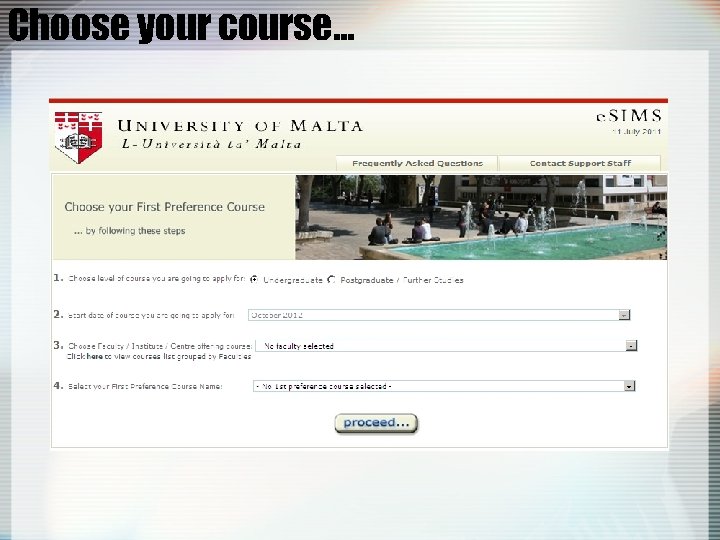 Choose your course… 