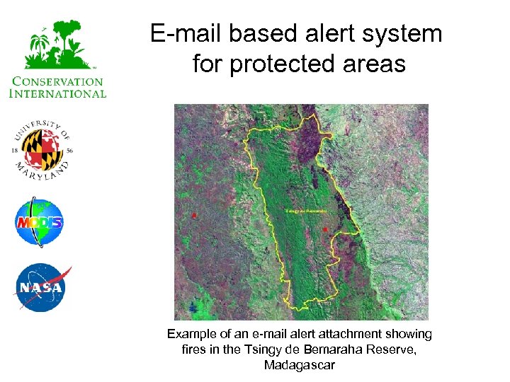 E-mail based alert system for protected areas Example of an e-mail alert attachment showing