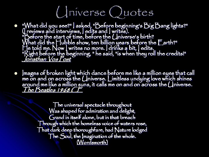 Universe Quotes l 