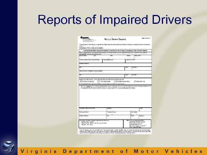 Reports of Impaired Drivers 