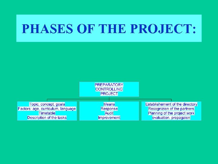 PHASES OF THE PROJECT: 