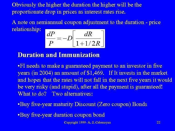 Obviously the higher the duration the higher will be the proportionate drop in prices