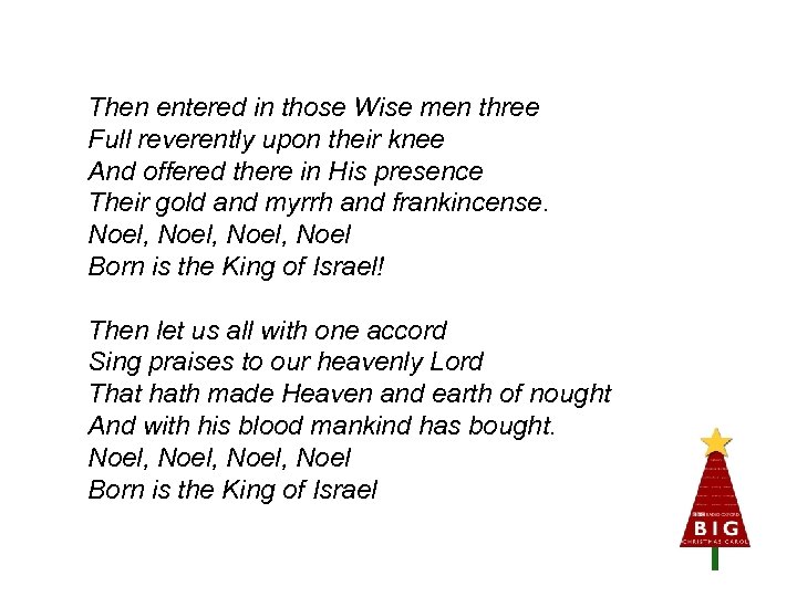 Then entered in those Wise men three Full reverently upon their knee And offered