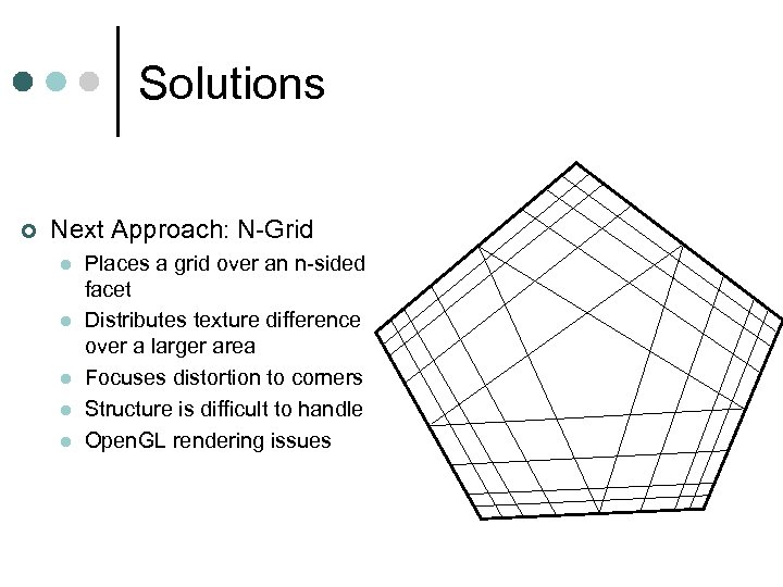 Solutions ¢ Next Approach: N-Grid l l l Places a grid over an n-sided