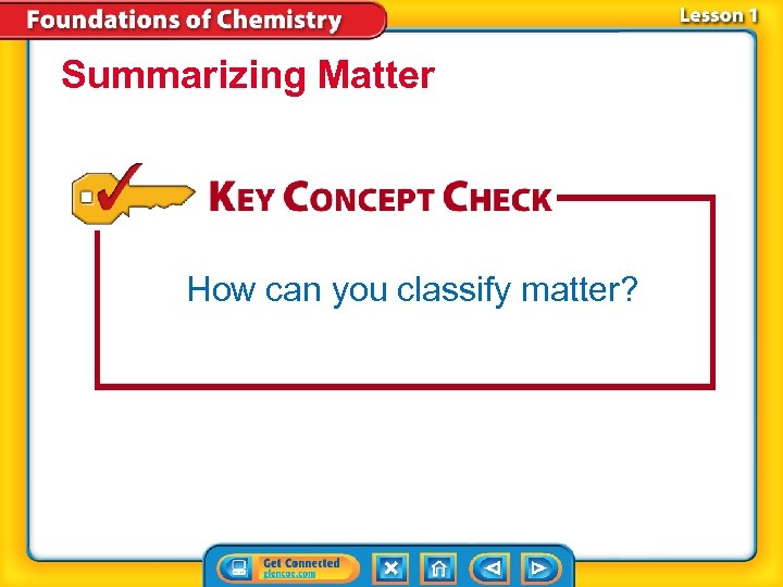 Summarizing Matter How can you classify matter? 
