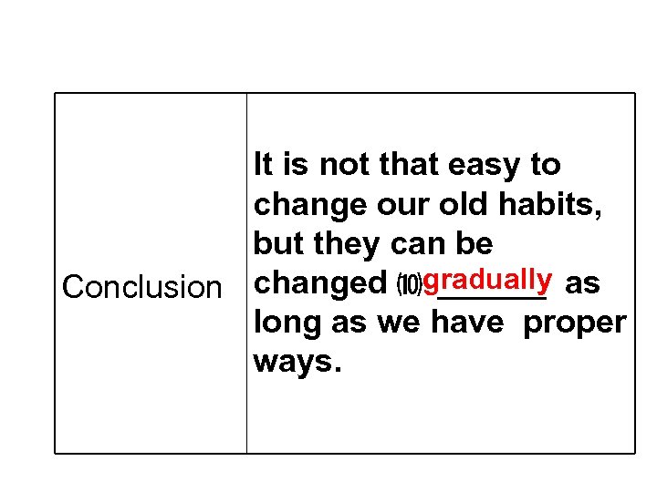 It is not that easy to change our old habits, but they can be