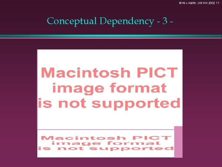 © W. v. Hahn, Uni HH 2002 11 Conceptual Dependency - 3 - 