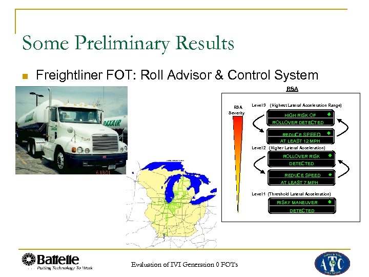 Some Preliminary Results n Freightliner FOT: Roll Advisor & Control System RSA Severity Level