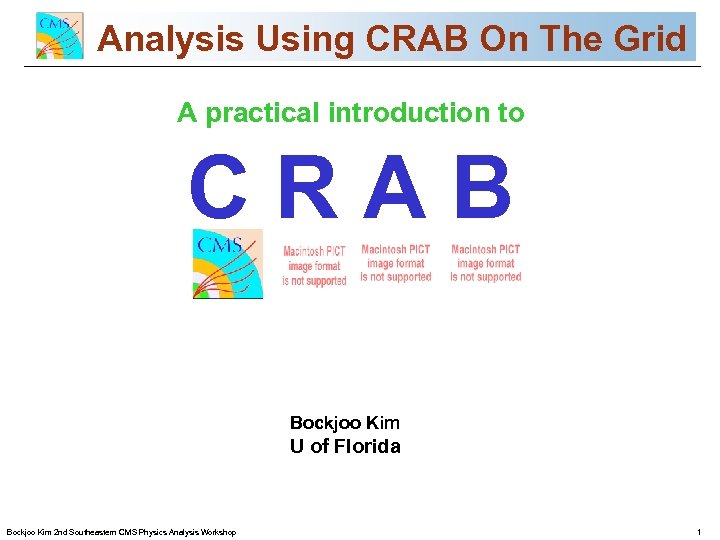 Analysis Using CRAB On The Grid CMS Commissioning and First Data A practical introduction