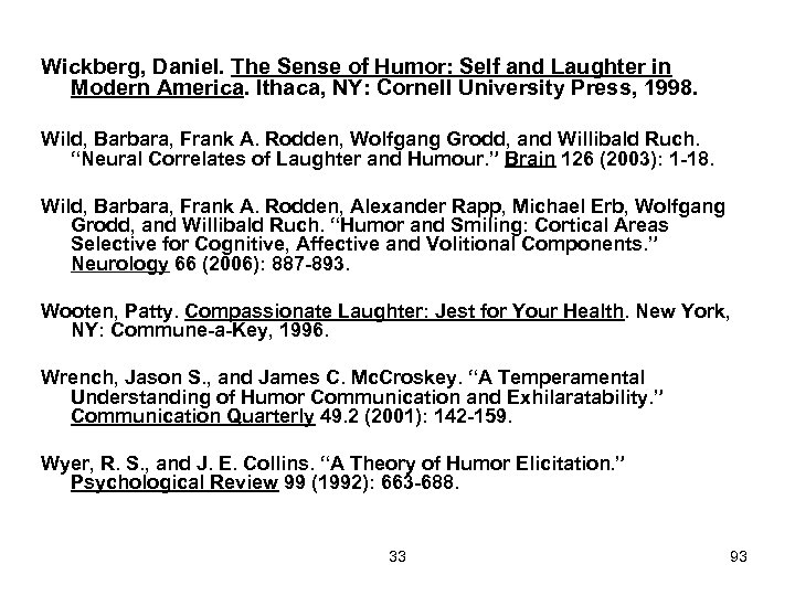 Wickberg, Daniel. The Sense of Humor: Self and Laughter in Modern America. Ithaca, NY: