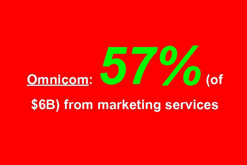 Omnicom: 57% (of $6 B) from marketing services 