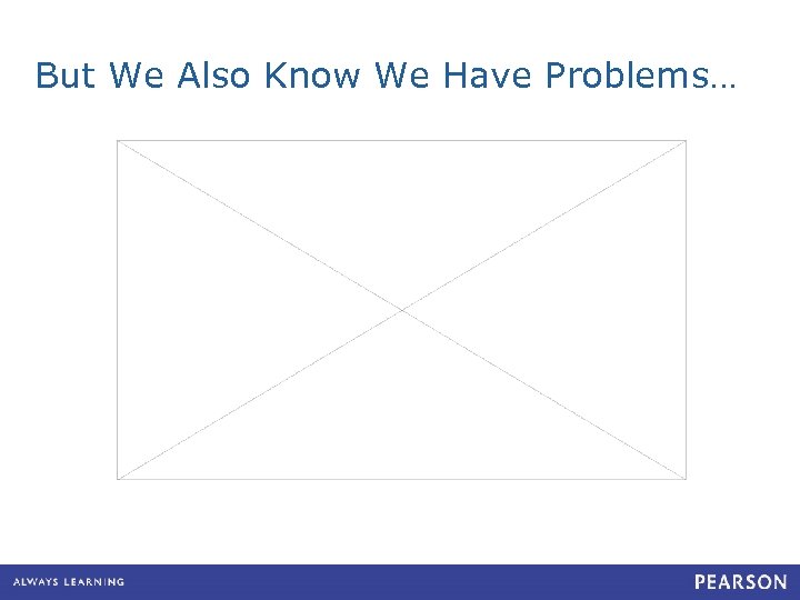 But We Also Know We Have Problems… 