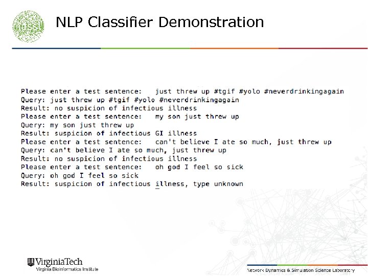 NLP Classifier Demonstration 
