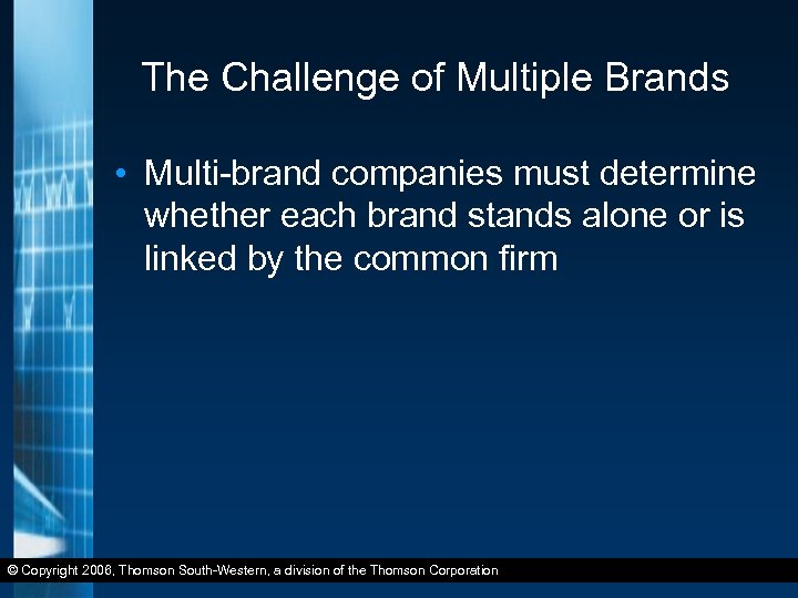 The Challenge of Multiple Brands • Multi-brand companies must determine whether each brand stands