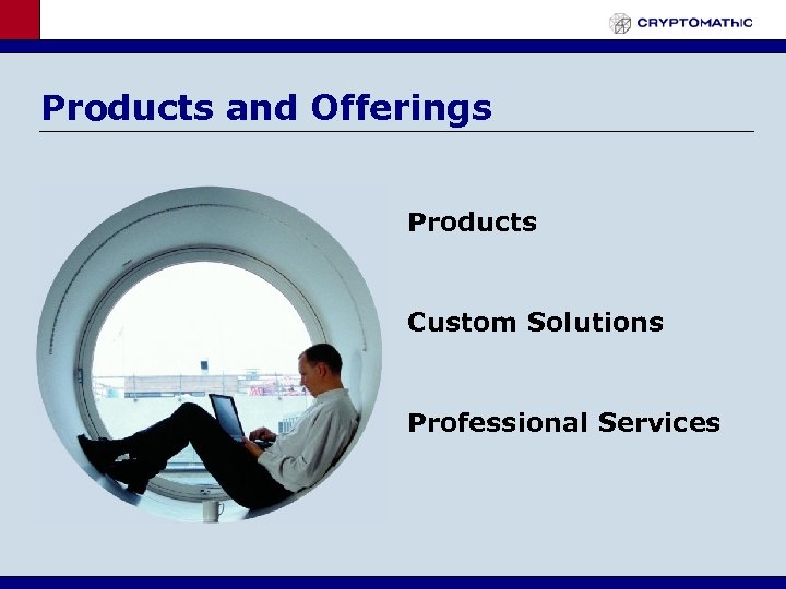 Products and Offerings Products Custom Solutions Professional Services 