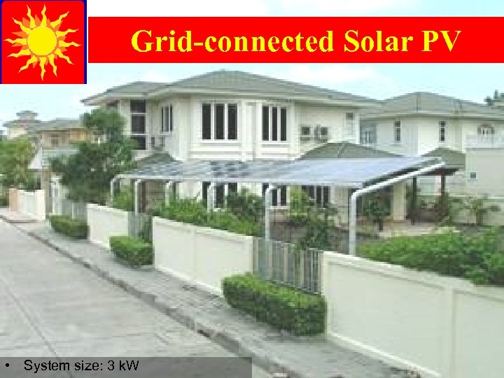 Grid-connected Solar PV • System size: 3 k. W 