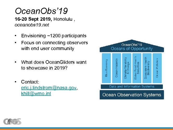 Ocean. Obs’ 19 16 -20 Sept 2019, Honolulu , oceanobs 19. net • Envisioning