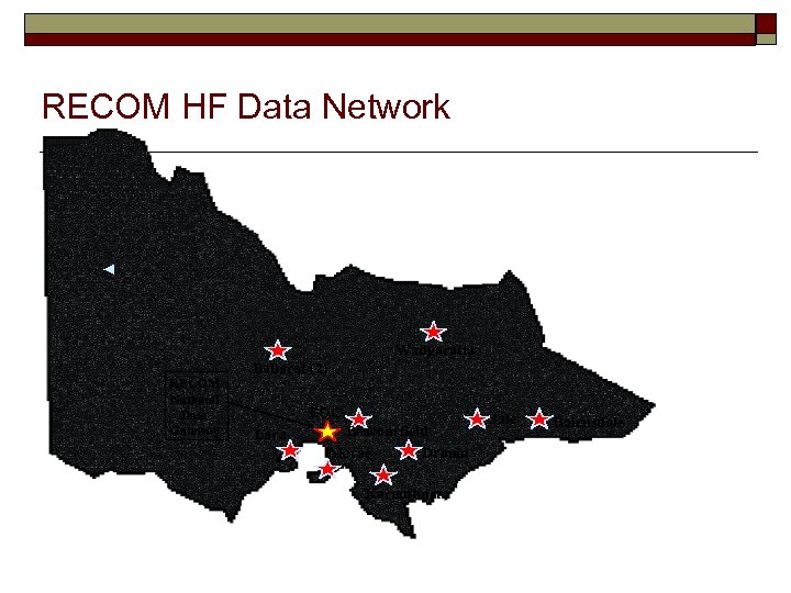 RECOM HF Data Network Wangaratta RECOM National Data Gateway Ballarat (2) EOC Lara Beaconsfield