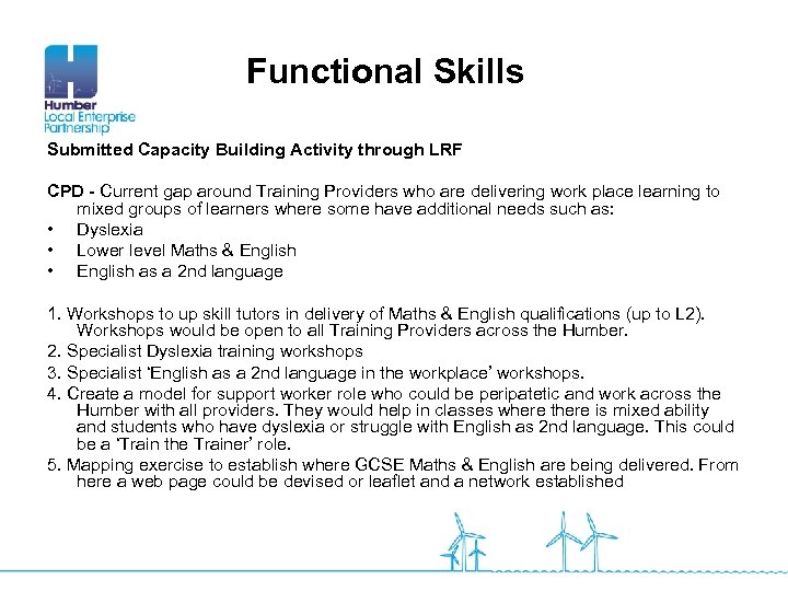 Functional Skills Submitted Capacity Building Activity through LRF CPD - Current gap around Training