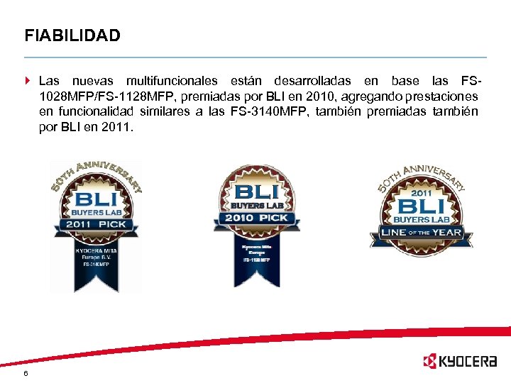 FIABILIDAD } Las nuevas multifuncionales están desarrolladas en base las FS 1028 MFP/FS-1128 MFP,