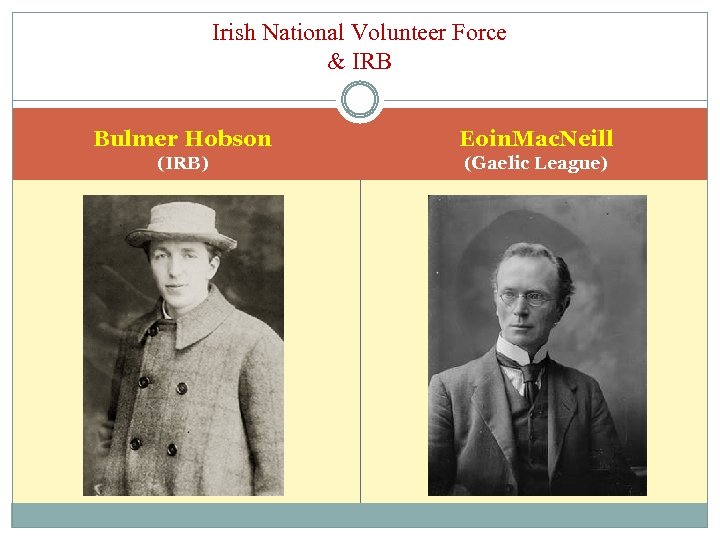 Irish National Volunteer Force & IRB Bulmer Hobson Eoin. Mac. Neill (IRB) (Gaelic League)