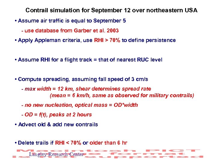 Contrail simulation for September 12 over northeastern USA • Assume air traffic is equal