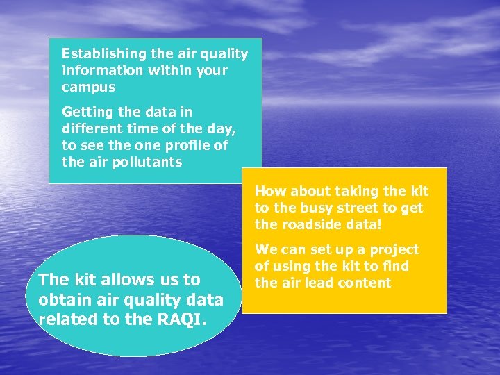 Establishing the air quality information within your campus Getting the data in different time