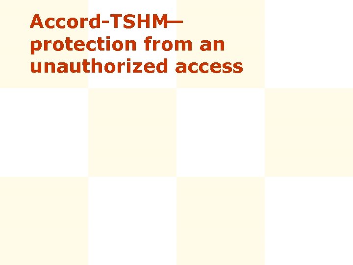 Accord-TSHM— protection from an unauthorized access 