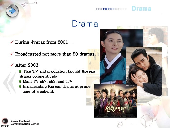 Drama ü During 4 yeras from 2001 – ü Broadcasted not more than 20