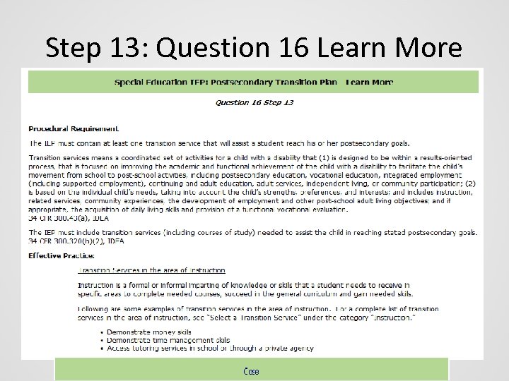 Step 13: Question 16 Learn More 