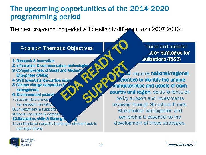 The upcoming opportunities of the 2014 -2020 programming period The next programming period will