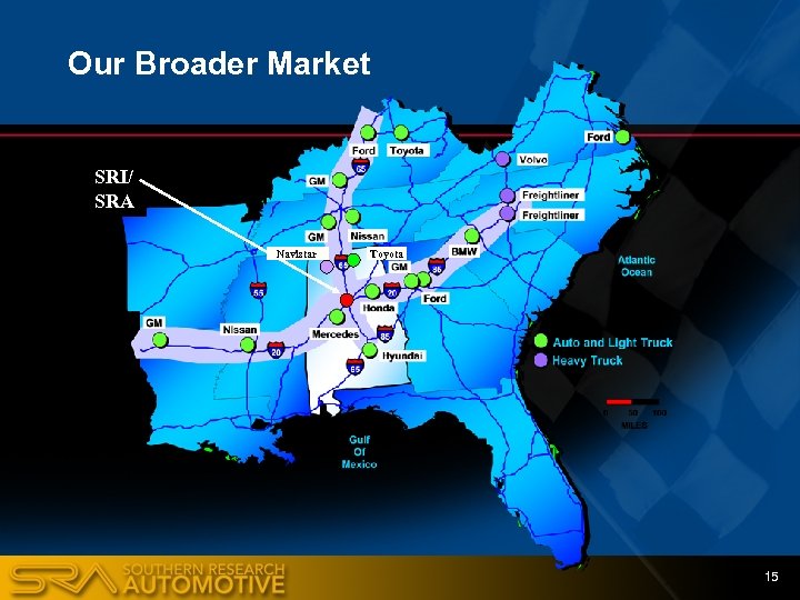 Our Broader Market SRI/ SRA Navistar Toyota 15 