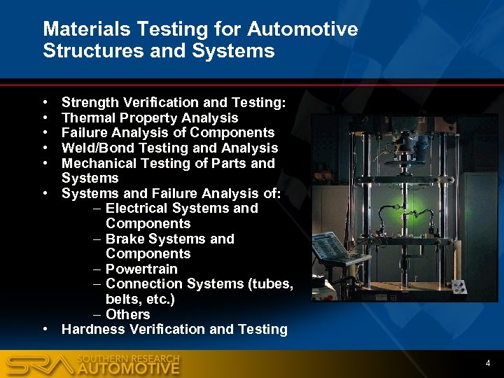Materials Testing for Automotive Structures and Systems • • • Strength Verification and Testing: