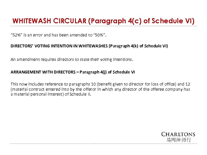 WHITEWASH CIRCULAR (Paragraph 4(c) of Schedule VI) “ 52%” is an error and has