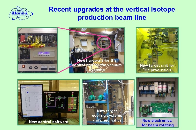 Recent upgrades at the vertical isotope production beam line New hardware for the control