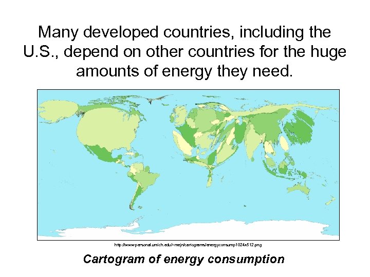 Many developed countries, including the U. S. , depend on other countries for the