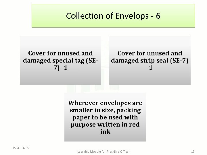 Collection of Envelops - 6 Cover for unused and damaged special tag (SE 7)