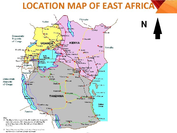 LOCATION MAP OF EAST AFRICA N 