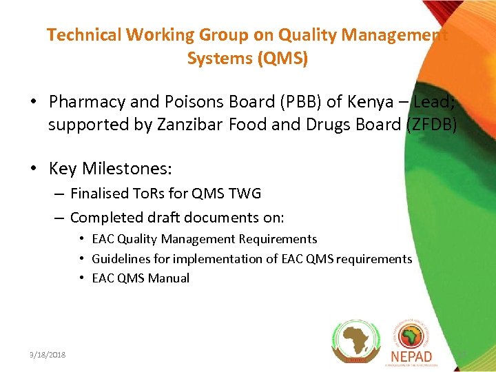 Technical Working Group on Quality Management Systems (QMS) • Pharmacy and Poisons Board (PBB)