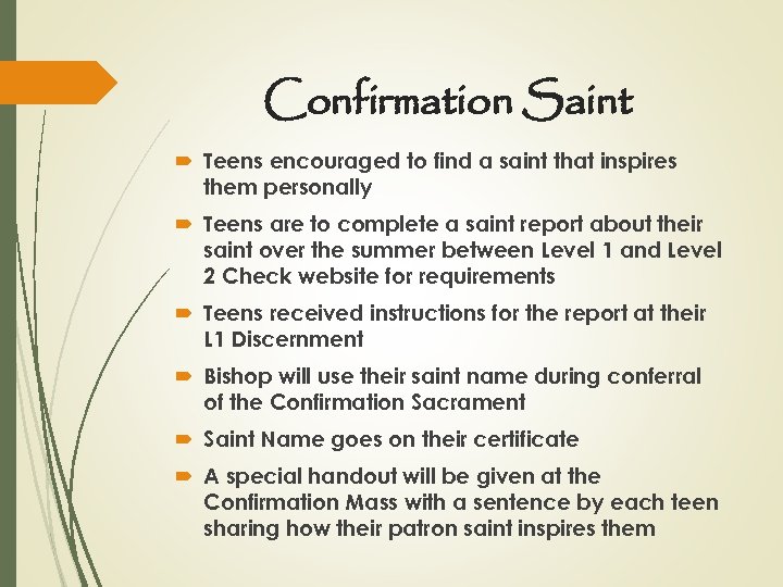 Confirmation Saint Teens encouraged to find a saint that inspires them personally Teens are