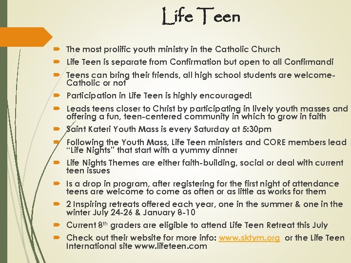 Life Teen The most prolific youth ministry in the Catholic Church Life Teen is