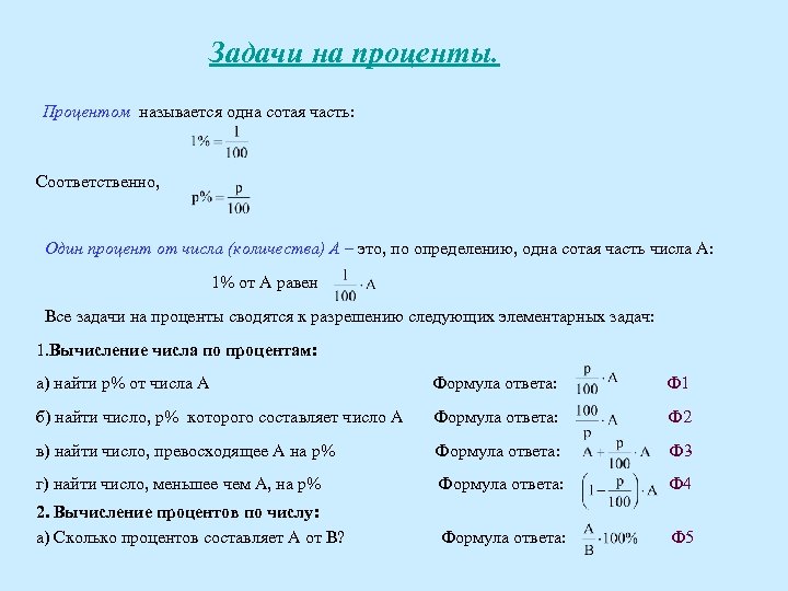 Как найти процент формула. Как посчитать процент от числа формула. Как считать задачу на проценты формула. Формула расчета процентов от числа к числу. Задачи на проценты формулы.