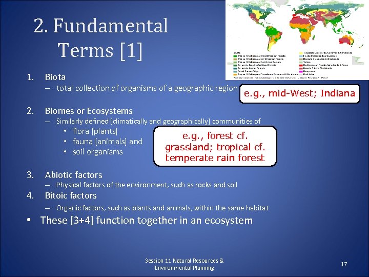 2. Fundamental Terms [1] 1. 2. Biota – total collection of organisms of a