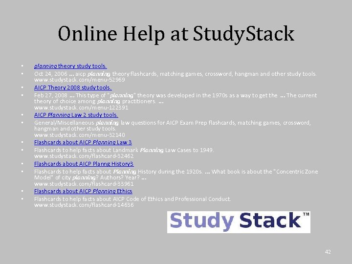 Online Help at Study. Stack • • • planning theory study tools. Oct 24,