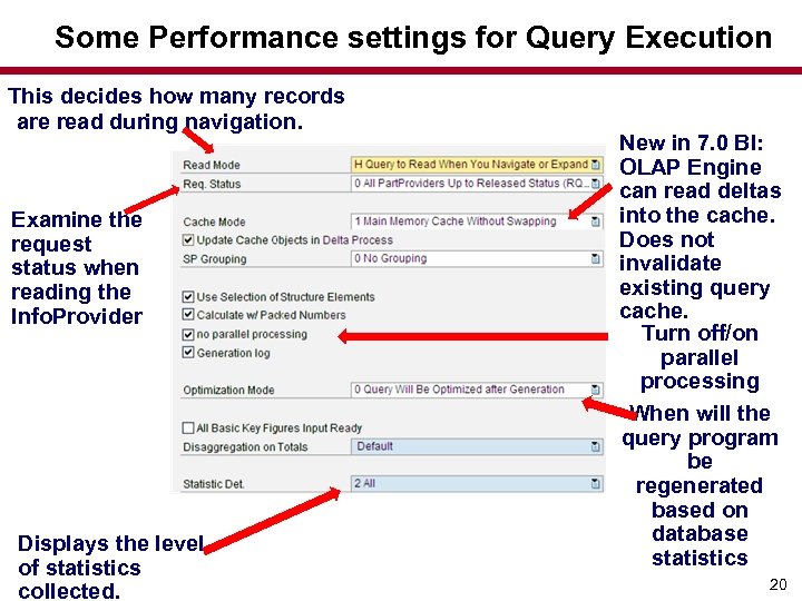 Some Performance settings for Query Execution This decides how many records are read during