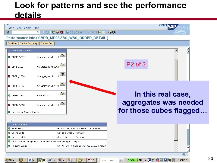 Look for patterns and see the performance details P 2 of 3 In this
