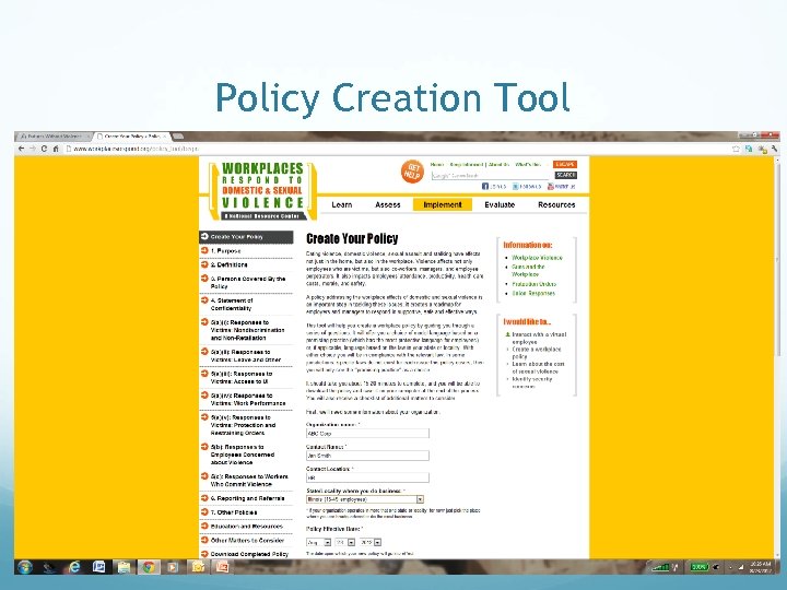 Policy Creation Tool 79 